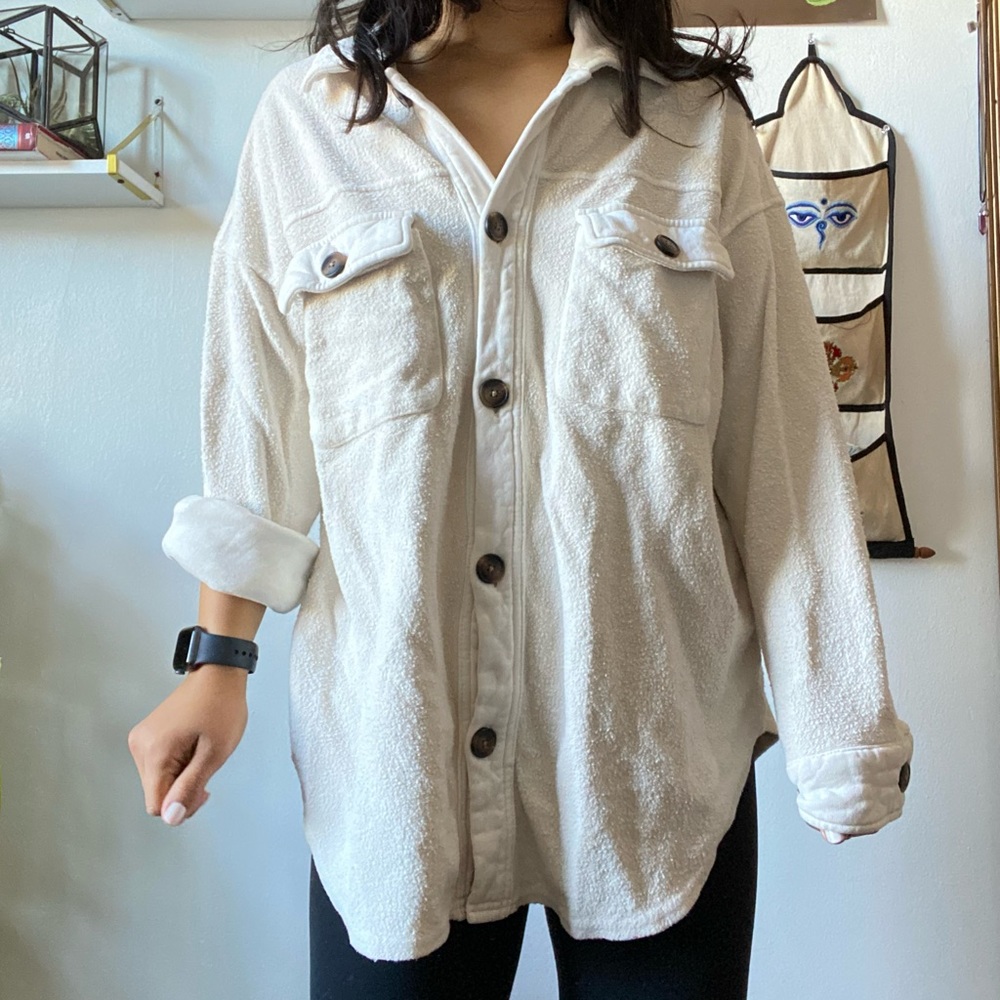 Cream Laid Back Button Up
